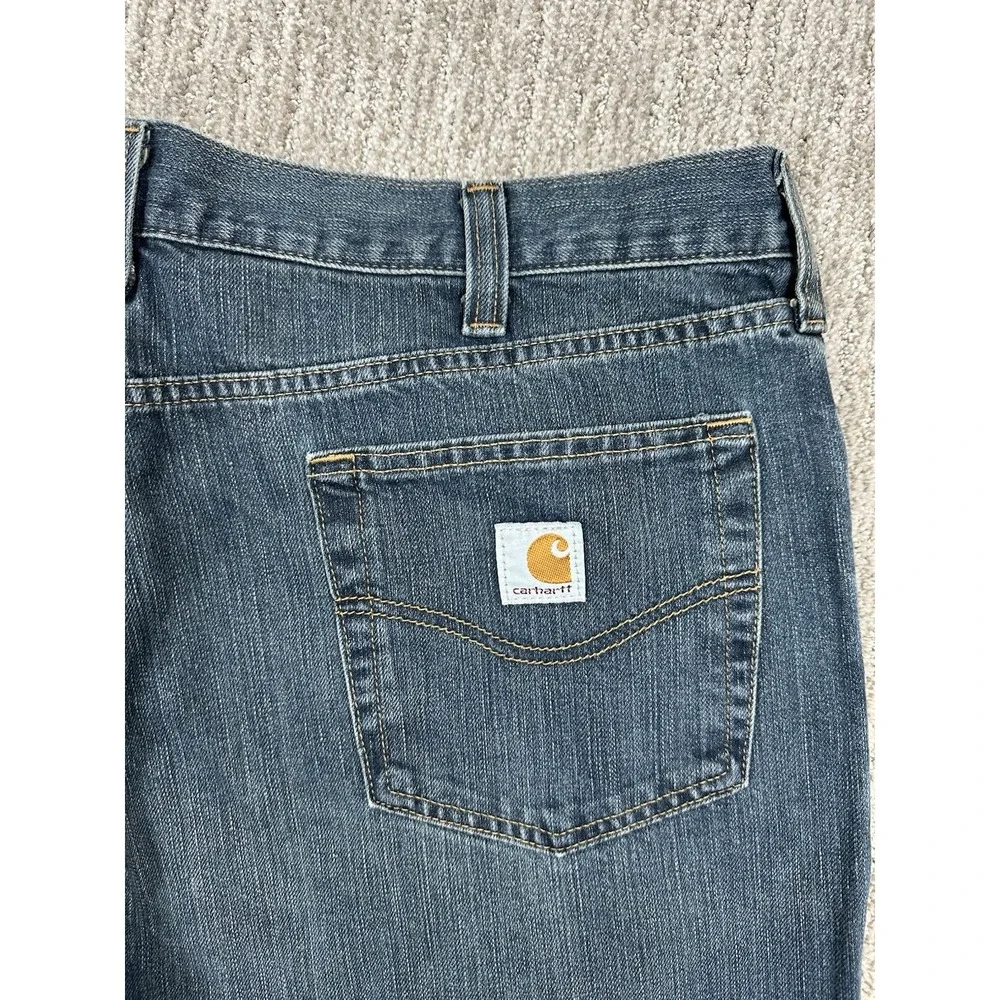 Carhartt Jeans Mens 38x32 Blue Medium Wash Relaxed Fit Straight Denim Pants